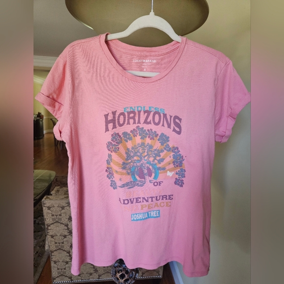 Lucky Brand pink Horizon tee shirt NWOT - Picture 9 of 10